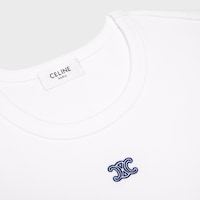 T-shirt Triomphe IN JERSEY DI COTONE A COSTE - OFF-WHITE / BLU NAVY -  - 2 | CELINE