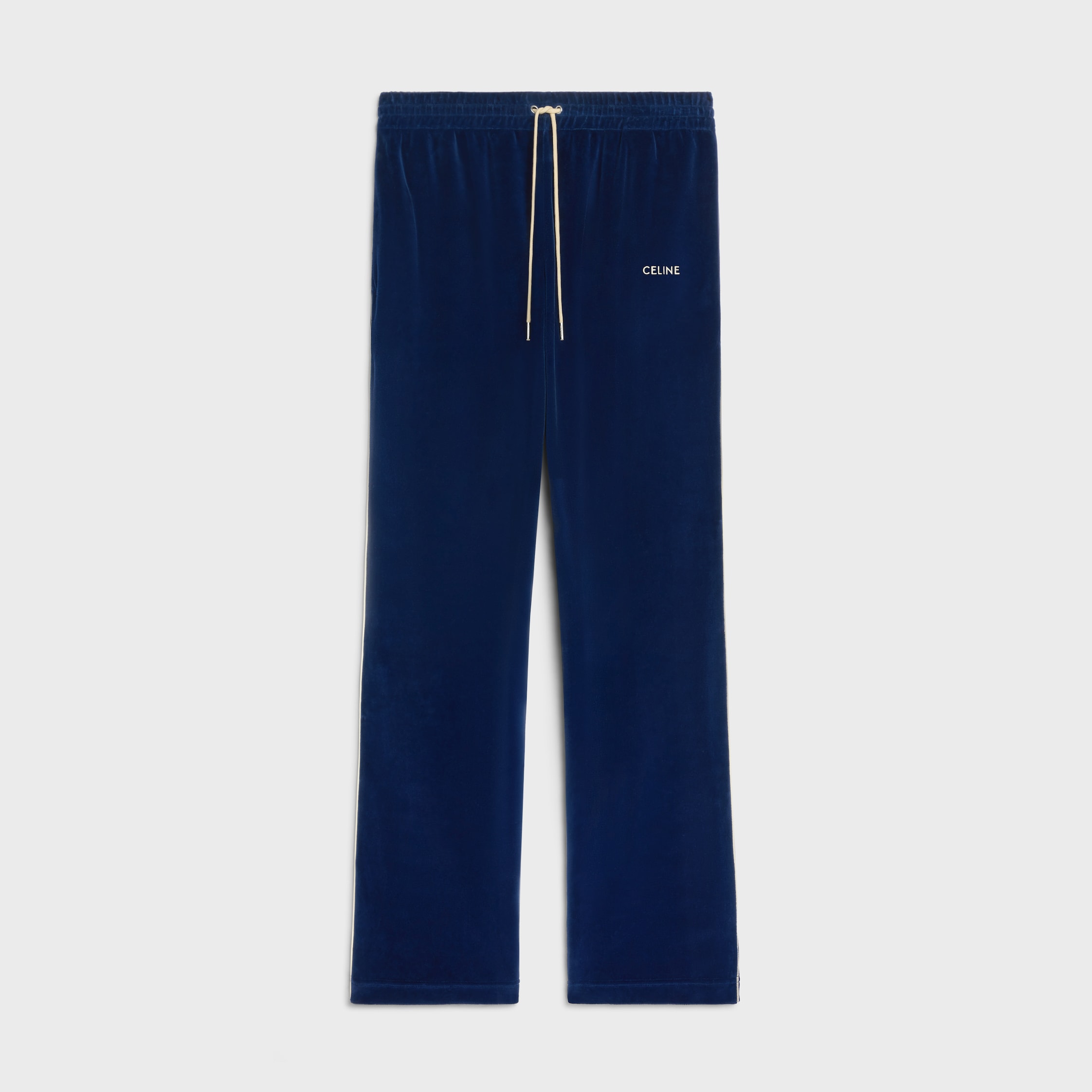【CELINE】TRIOMPHE JOGGING TROUSERS●RP066748QGBC0 triomphe loose track pants in cotton and cashmere - BLACK