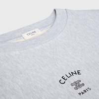 SUDADERA HOLGADA DE FELPA DE ALGODÓN - GRIS PÁLIDO / NEGRO -  - 2 | CELINE