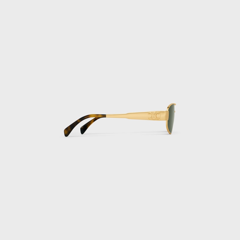 Triomphe Metal 03 Sunglasses in Metal - GOLD / GREEN -  - 1 | CELINE