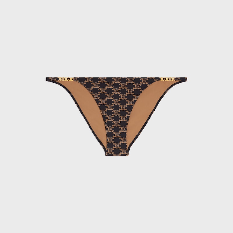 SWIMSUIT BOTTOM IN MONOGRAM JERSEY - TOFFEE / BROWN -  - 1 | CELINE