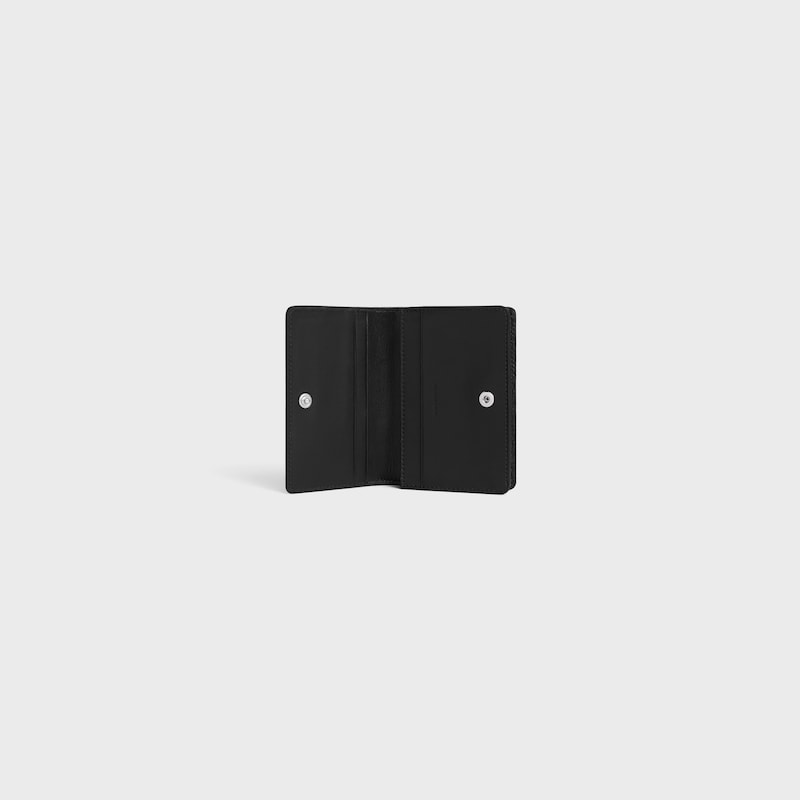 BUSINESS CARD HOLDER IN Grained Calfskin - BLACK - COIN AND CARD HOLDERS - 1 | CELINE