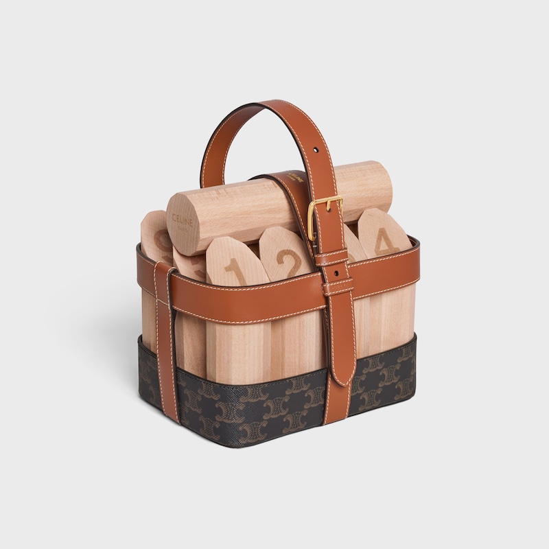 FINISH KEELS IN TRIOMPHE CANVAS AND CALFSKIN - TAN - CELINE MAISON - 1 | CELINE