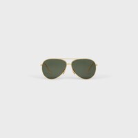METAL FRAME 01 SUNGLASSES IN METAL WITH MINERAL GLASS LENSES - Gold/Green -  - 1 | CELINE
