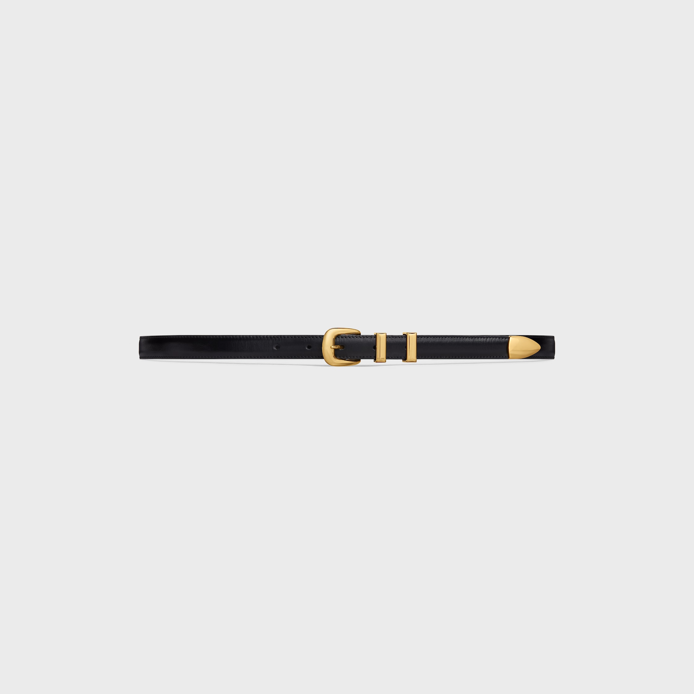 SMALL 18MM WESTERN BELT in Taurillon Leather - BLACK | CELINE