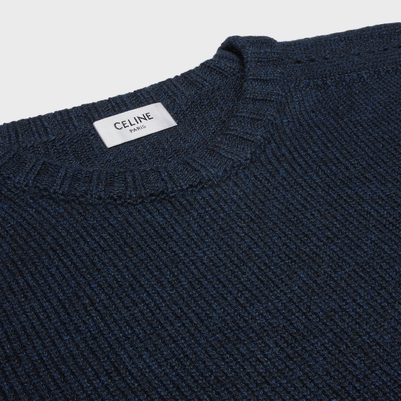 crewneck sweater IN SEAMLESS CASHMERE - NAVY -  - 1 | CELINE