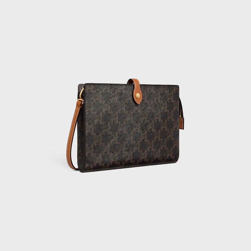SMALL NOTE BOOK  IN triomphe canvas AND NATURAL CALFSKIN - HONEY - GIFTS FOR HER - 1 | CELINE