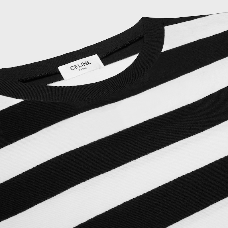 triomphe loose t-shirt in cotton jersey - BLACK / WHITE -  - 1 | CELINE