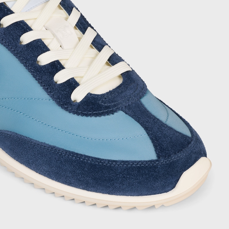 SNEAKER BASSA RACER CELINE CON TRIOMPHE IN NYLON, PELLE DI VITELLO SCAMOSCIATA E PELLE DI VITELLO - Blu denim / Blu navy -  - 1 | CELINE