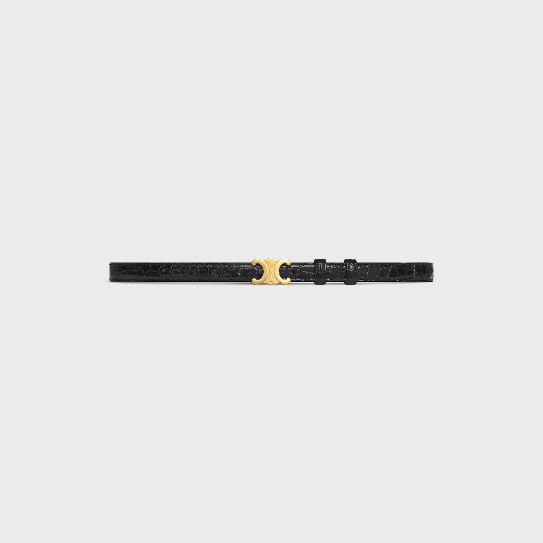 TRIOMPHE BELT 18MM IN ALLIGATOR - BLACK | CELINE