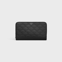 LARGE ZIPPED ORGANIZER IN CALFSKIN WITH TRIOMPHE EMBOSSED - BLACK - WALLETS - 1 | CELINE
