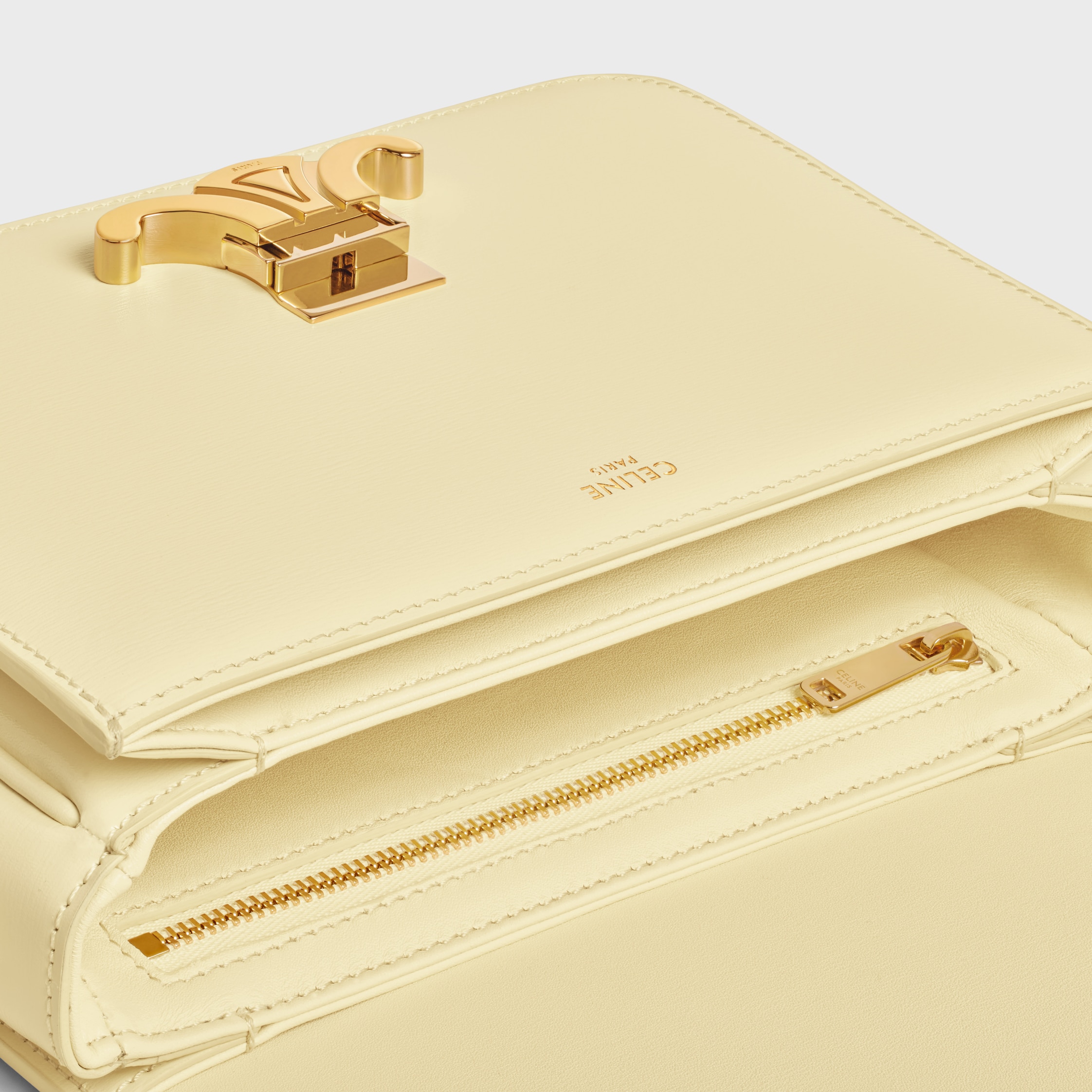 Teen Triomphe Bag in shiny calfskin - SUNLIGHT | CELINE