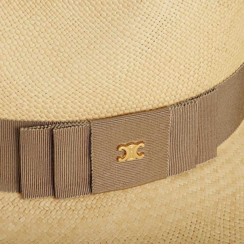 panama hat in straw - NATURAL / CHESTNUT -  - 1 | CELINE