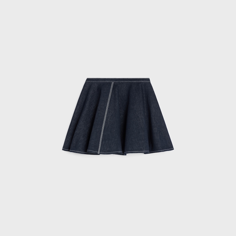 peplum skirt IN LIGHTWEIGHT cotton DENIM - RINSED -  - 1 | CELINE