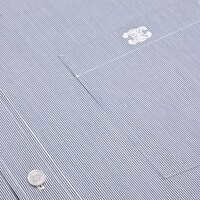 cropped shirt in striped cotton and silk - CRAIE/MARINE -  - 1 | CELINE