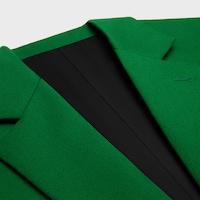 veste colonne Laine diagonale - VERT BOUTEILLE -  - 2 | CELINE