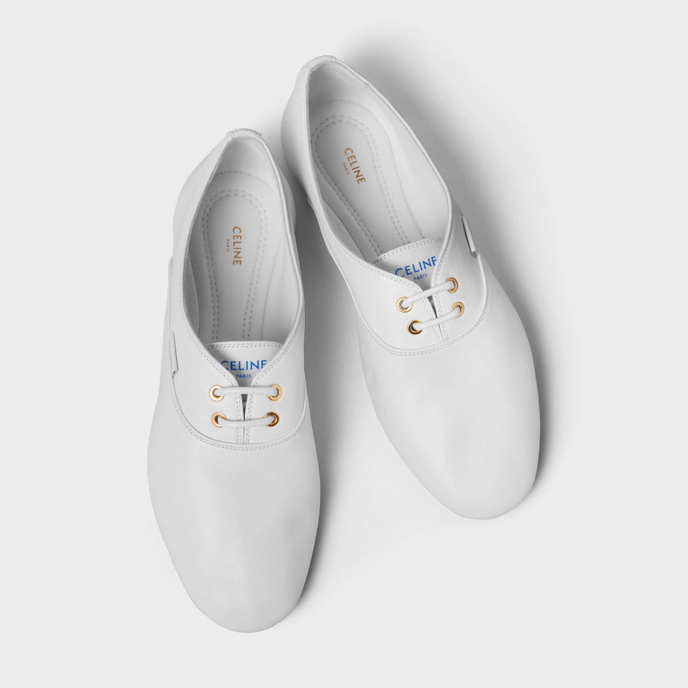 BALLET LACE-UP SHOE IN LAMBSKIN - ULTRA WHITE | CELINE