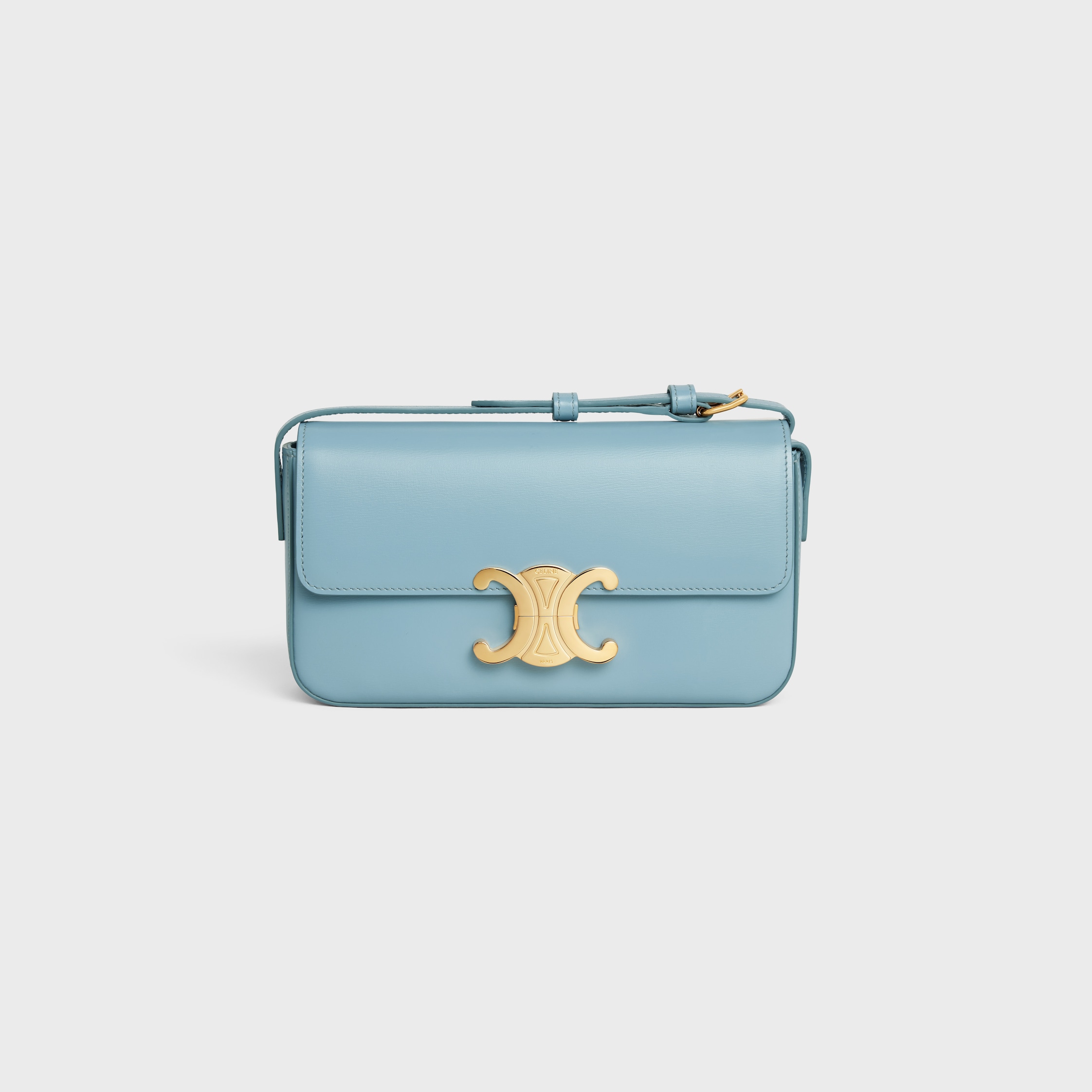 CELINE ライトブルー ハンドバッグ ティーン トリオンフ バッグ / シャイニーカーフスキン - ペール