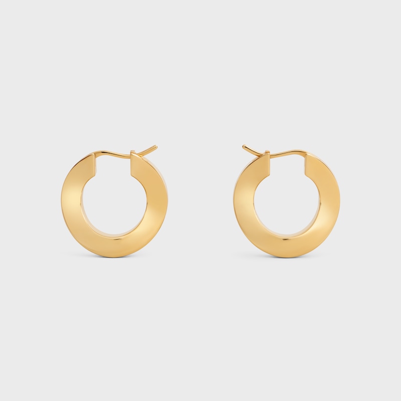 Formes Abstraites Square Hoops in Brass with Gold Finish - GOLD - NEW COLLECTION WOMEN - 1 | CELINE