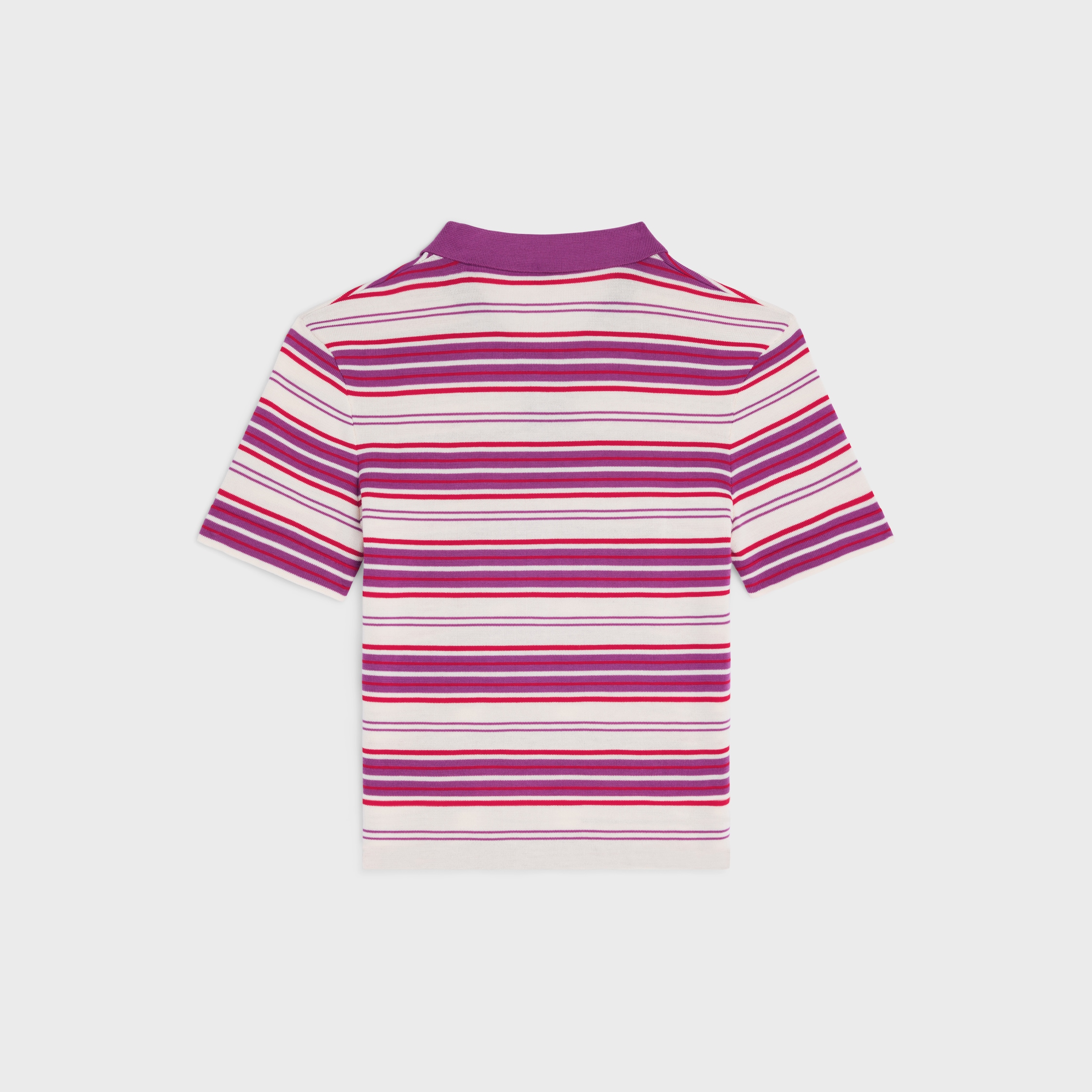 polo sweater IN striped cotton - WHITE / PURPLE | CELINE