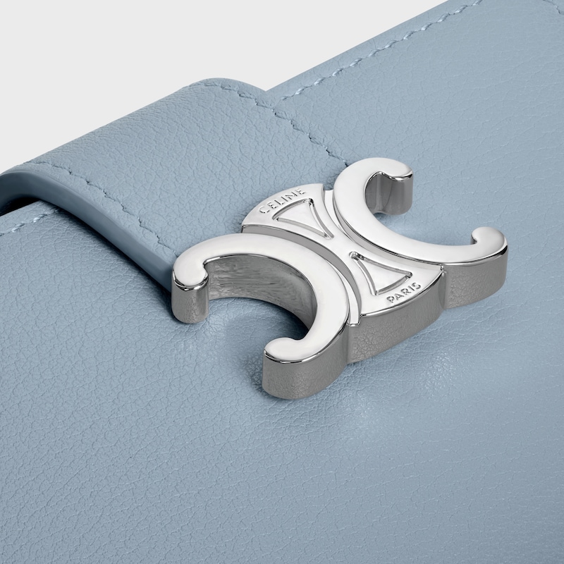 FINE STRAP WALLET NINO IN SUPPLE GRAINED CALFSKIN - LIGHT DENIM - WALLETS - 1 | CELINE