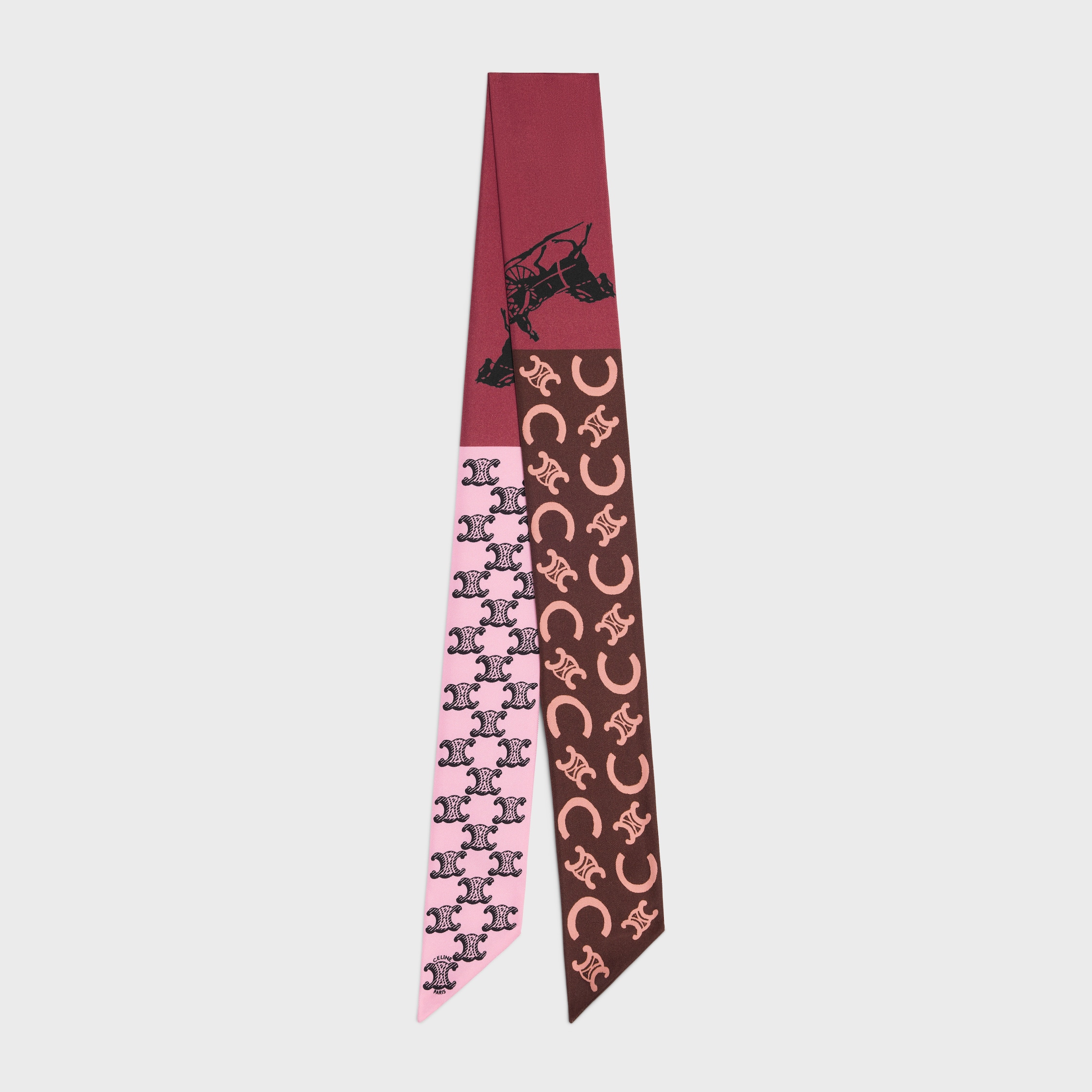 FITA EM SERGE DE SEDA - ROSA/MARROM | CELINE