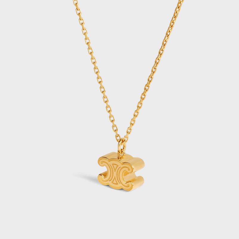 CHUNKY TRIOMPHE NECKLACE IN BRASS WITH GOLD FINISH - GOLD - NECKLACES - 1 | CELINE