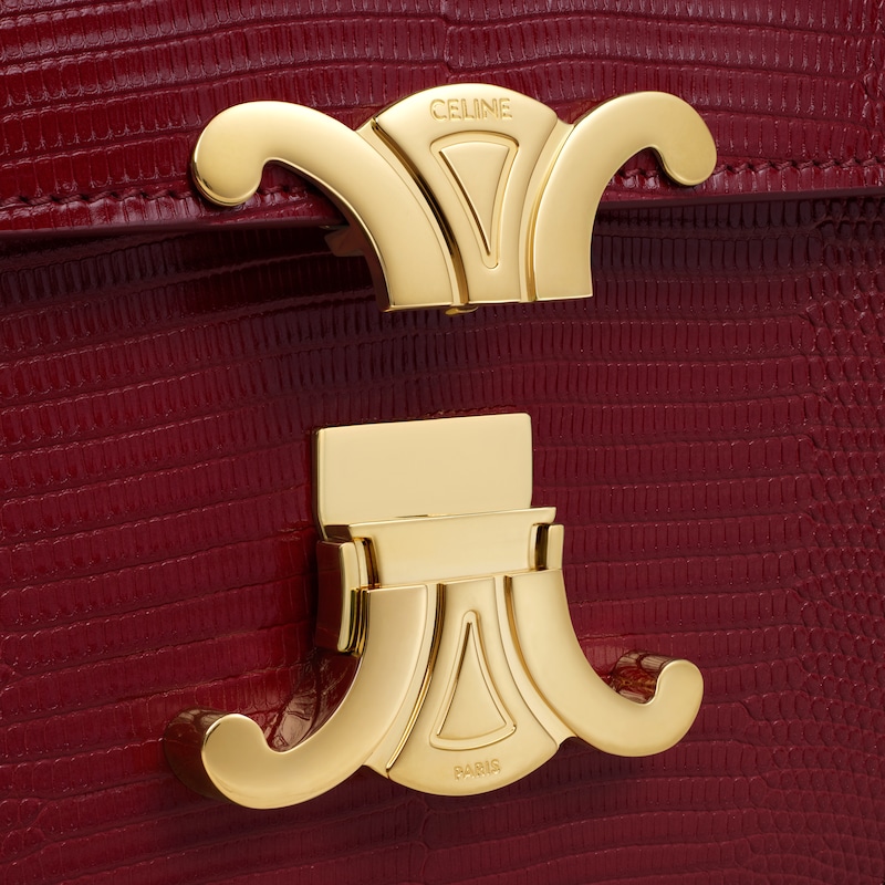 Teen Triomphe Bag in lizard - LIGHT BURGUNDY - TRIOMPHE - 1 | CELINE