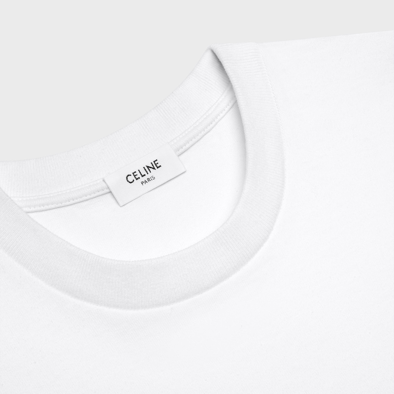 t-shirt IN cotton jersey - OFF WHITE/JAUNE -  - 1 | CELINE