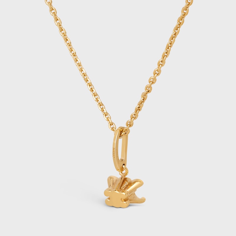 Triomphe Solitaire Necklace in Brass with Gold Finish - GOLD -  - 1 | CELINE
