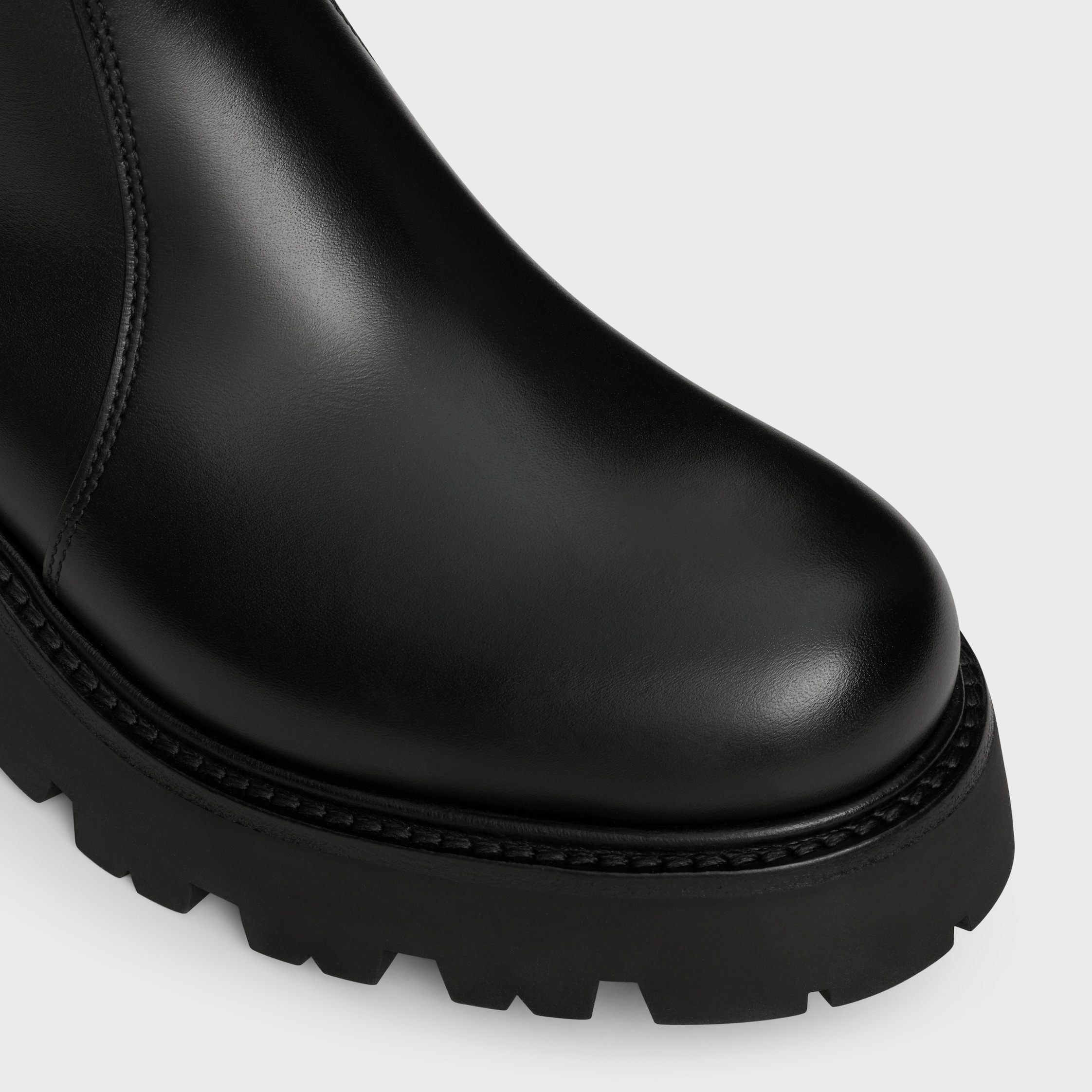 CELINE TRIOMPHE RANGERS ZIPPED BOOT in Calfskin - BLACK | CELINE