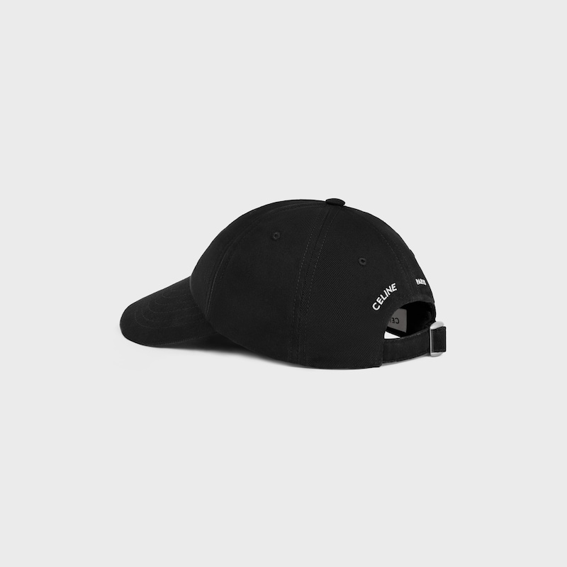vivienne cap IN cotton twill - Black & White -  - 1 | CELINE