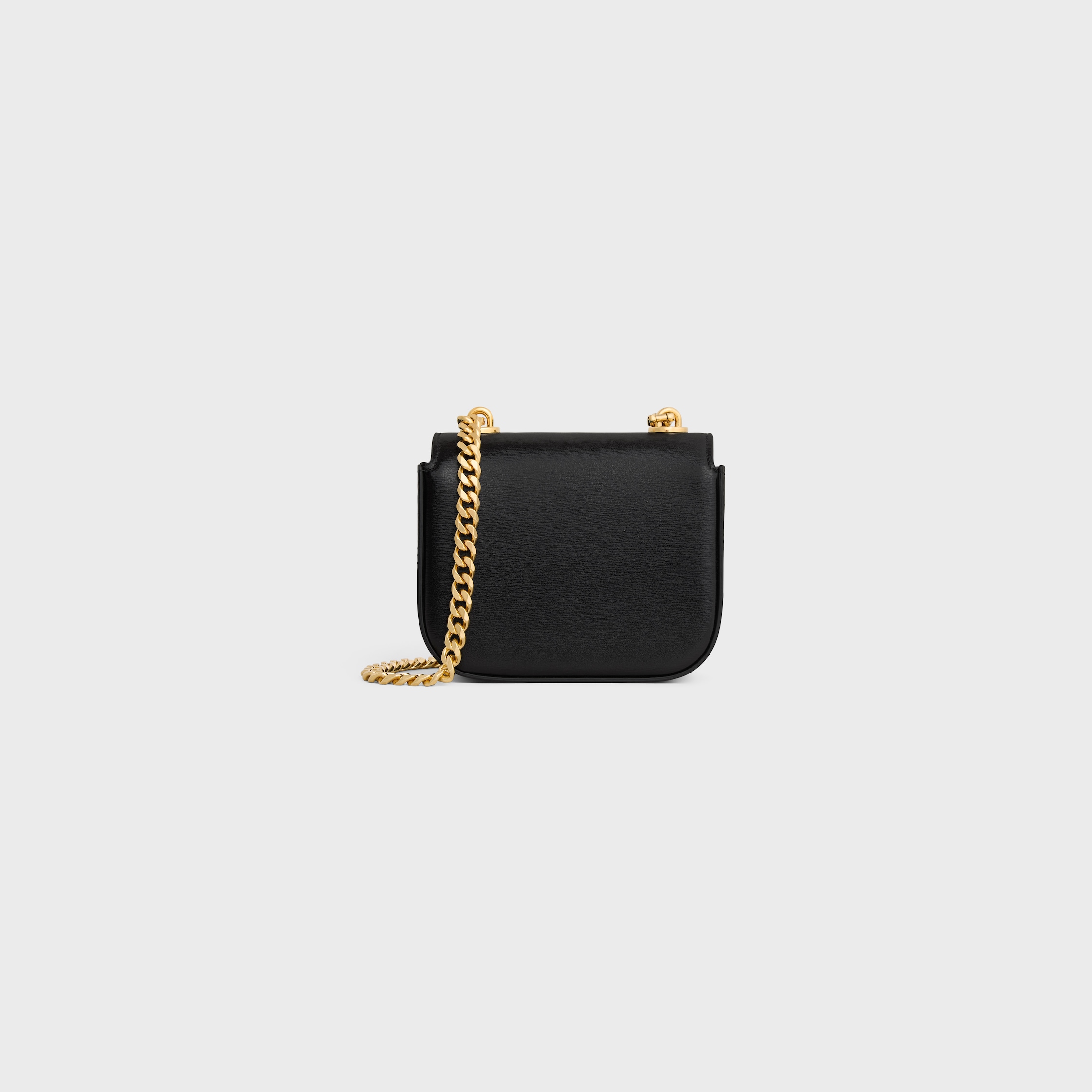 MINI CHAIN CLAUDE IN Shiny calfskin - BLACK | CELINE