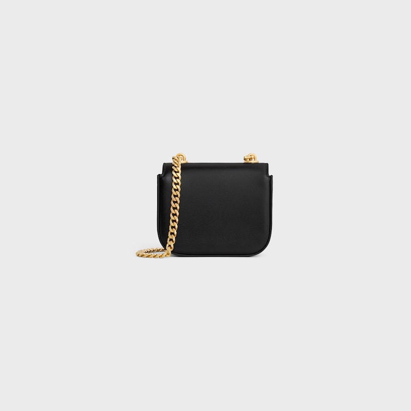 MINI CHAIN CLAUDE IN Shiny calfskin - BLACK - GIFT FINDER - 1 | CELINE