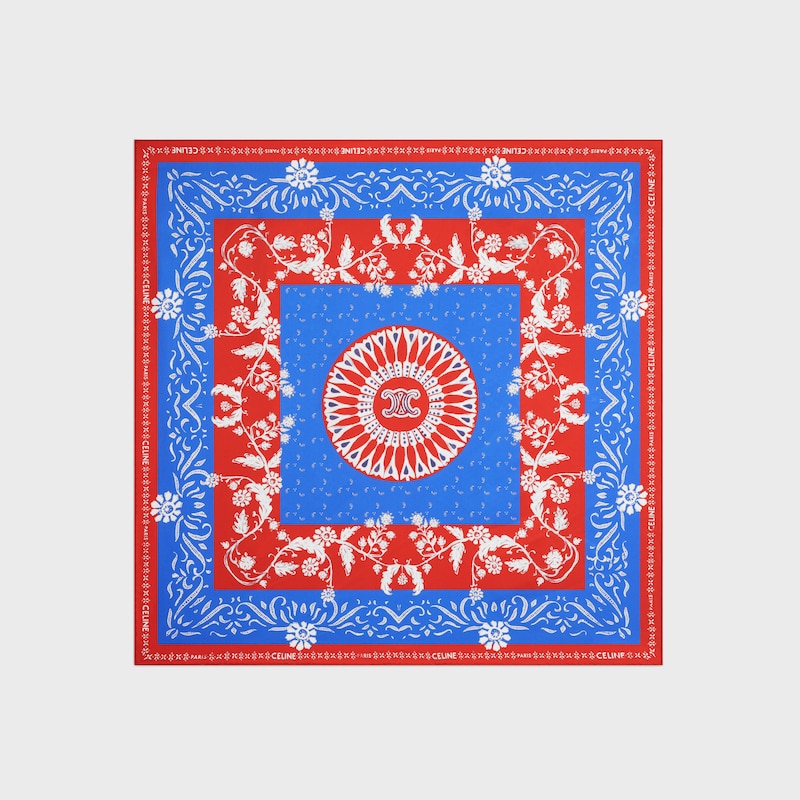 square IN silk twill - RED/BLUE/WHITE -  - 1 | CELINE
