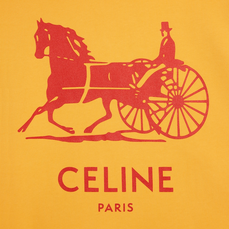 hoodie IN cotton fleece - JAUNE TOURNESOL / RED -  - 1 | CELINE