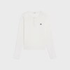 long sleeved t-shirt IN RIBBED COTTON JERSEY - OFF WHITE / BLACK -  - 1 | CELINE