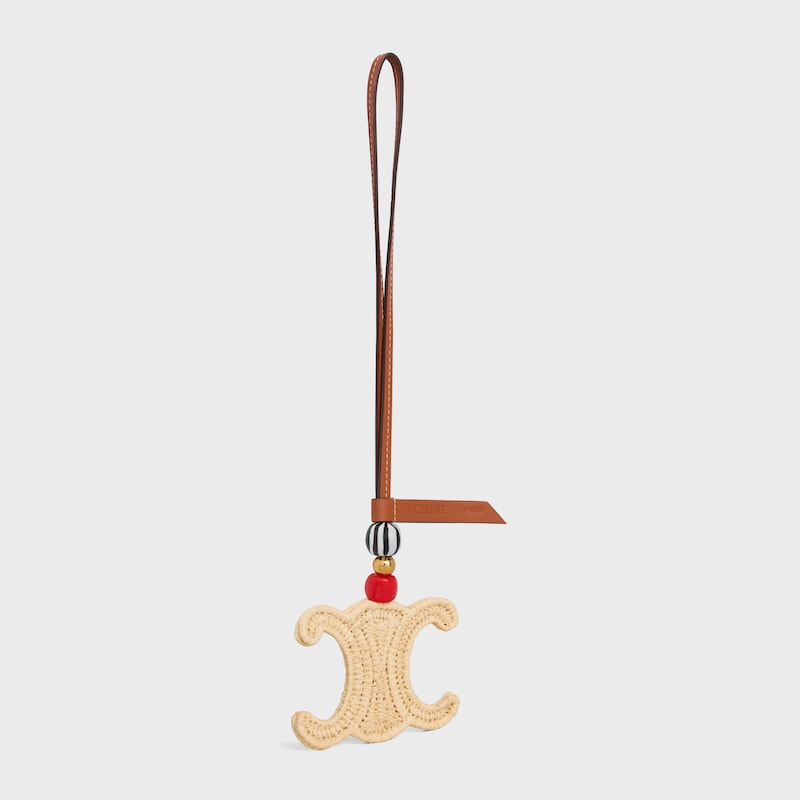 ACCESSOIRE DE SAC TRIOMPHE RAPHIA ET VEAU NATUREL - NATUREL / TAN - BIJOUX DE SACS - 1 | CELINE