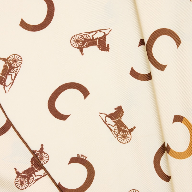BANDANA DE SARGA DE SEDA - CREMA/TOSTADO -  - 1 | CELINE
