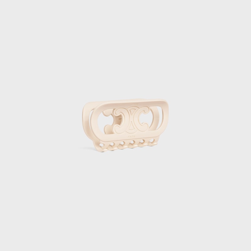 CELINE MAILLON TRIOMPHE HAIR CLAW IN ACETATE AND STEEL - IVORY - HAIR ACCESSORIES - 1 | CELINE