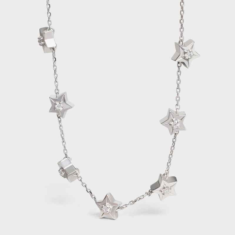 Etoile Celine Multi Stars Necklace in White Gold and Diamonds - White Gold and White - OTHER LINES - 1 | CELINE