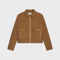 CAZADORA ESTILO VQUERO DE SARGA DE ALGODÓN - Beige oscuro -  - 1 | CELINE