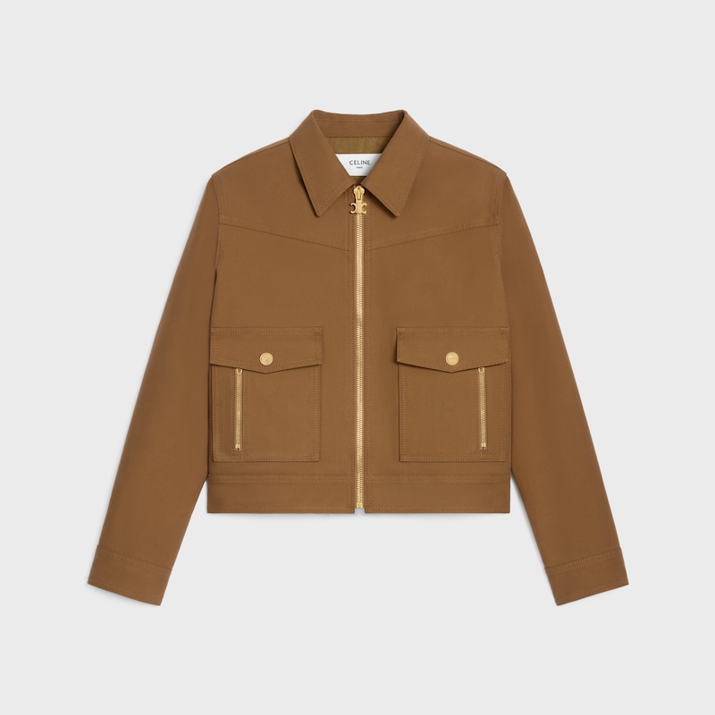 blouson western Serg&eacute; de coton - BEIGE Fonc&eacute; -  - 1 | CELINE