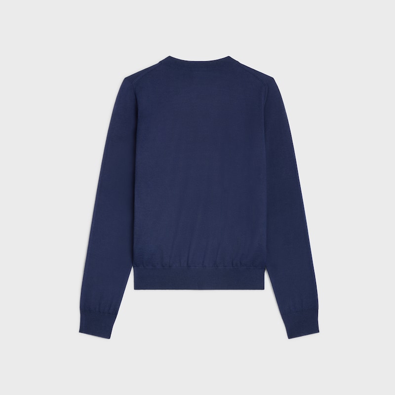 crewneck sweater IN thin cashmere - NAVY -  - 1 | CELINE