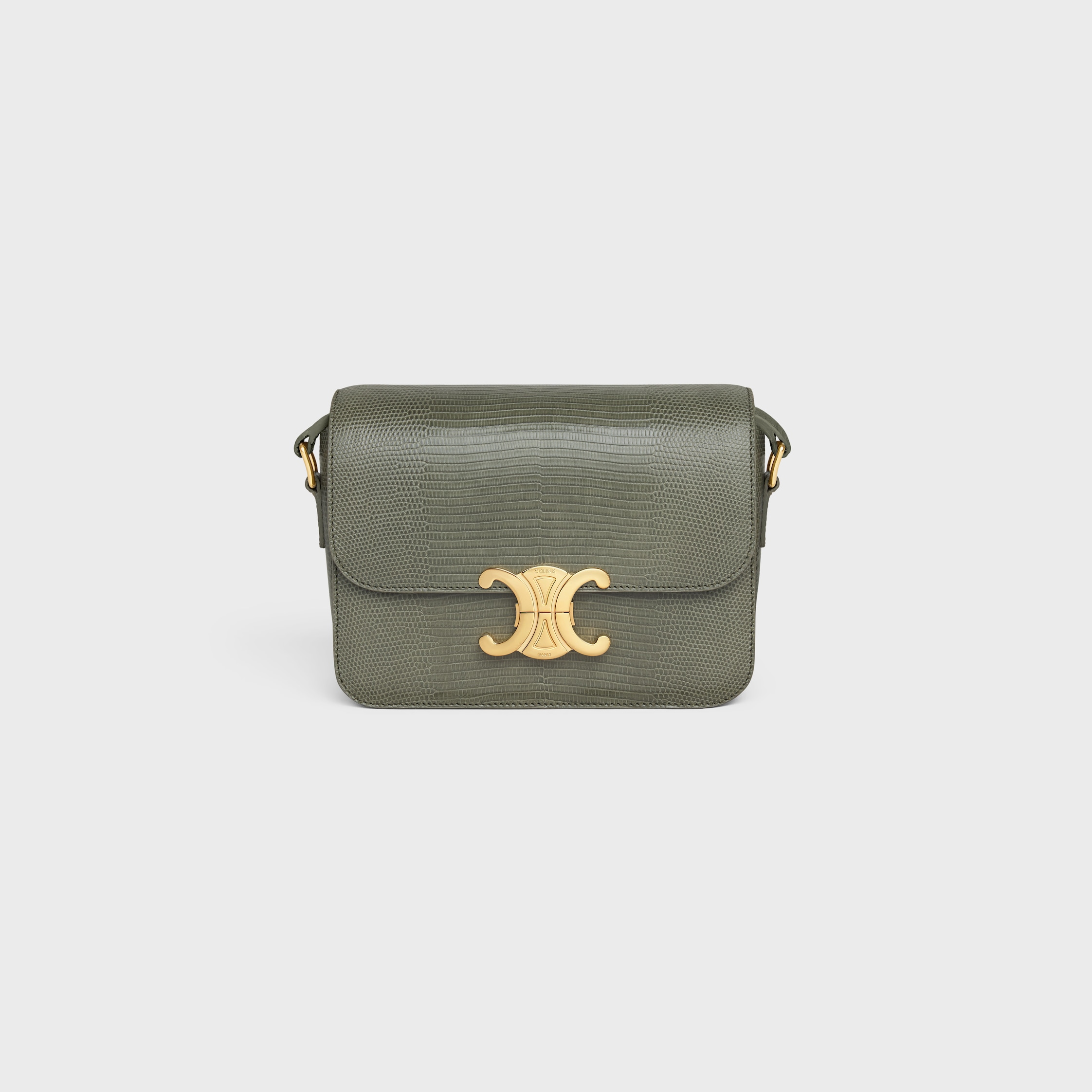 25AW☆直営店 CELINE ティーン トリオンフバッグ 188423GR5.02CM ティーン トリオンフ バッグ / シャイニーカーフスキン - ぺブル