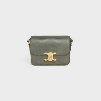 Teen Triomphe Bag in lizard - FALL GREEN - TRIOMPHE - 5 | CELINE