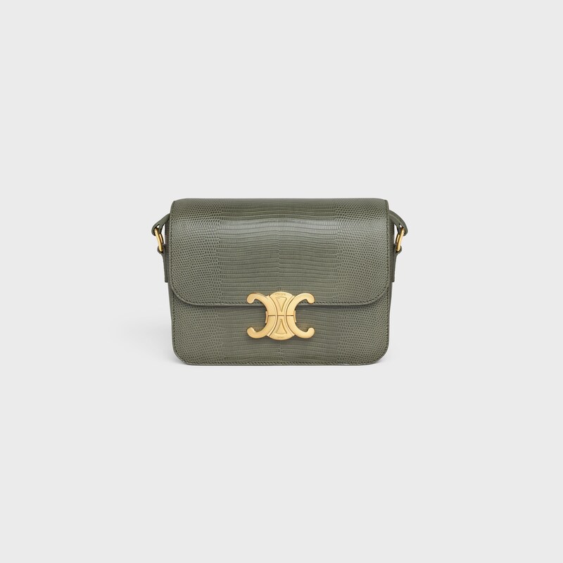 Teen Triomphe Bag in lizard - FALL GREEN - TRIOMPHE - 1 | CELINE