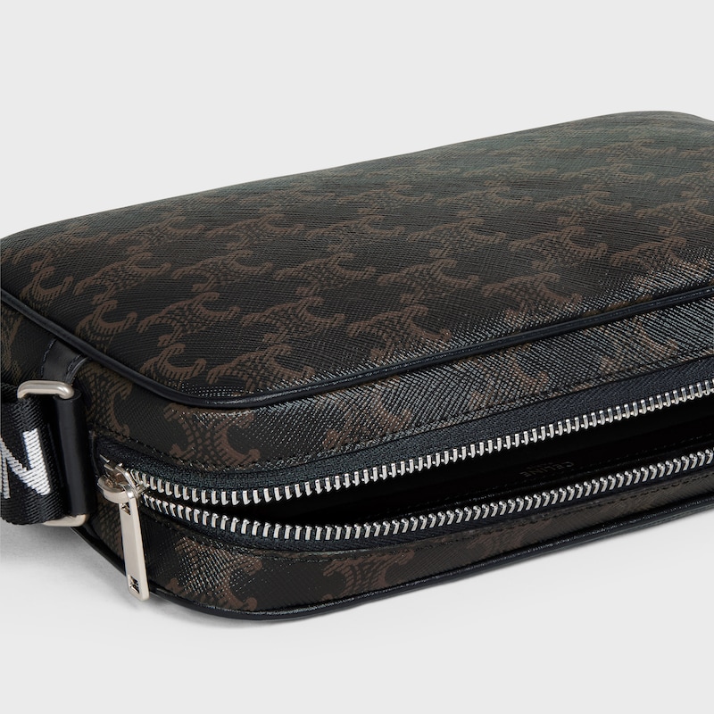 BOLSO MESSENGER MEDIANO DE LONA TRIOMPHE Y PIEL DE BECERRO - NEGRO - LONA TRIOMPHE - 1 | CELINE