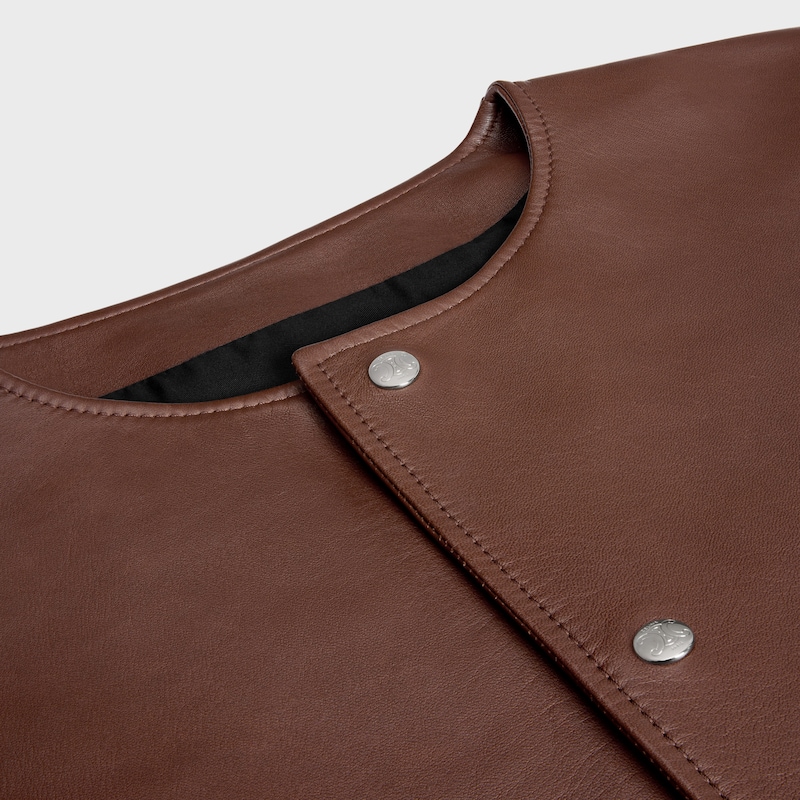cardigan jacket IN lambskin - MAHOGANY -  - 1 | CELINE