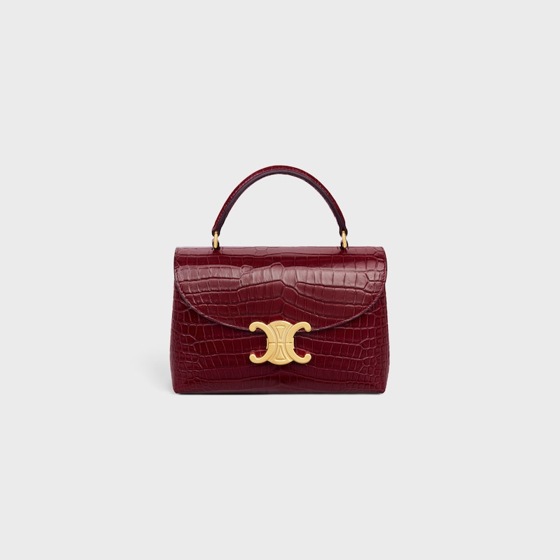 TEEN NINO BAG IN POROSUS CROCODILE - LIGHT BURGUNDY - EXCLUSIVE SELECTION - 1 | CELINE